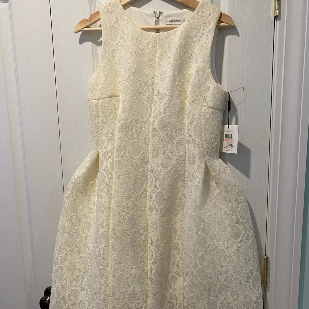 Calvin Klein White Lace Dress